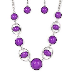Eye of the BEAD-holder - Purple Necklace and Earrings Set